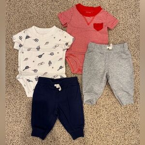 2 Carter’s Baby Boys’ Onesie & Sweatpants Sets Size 3 Months